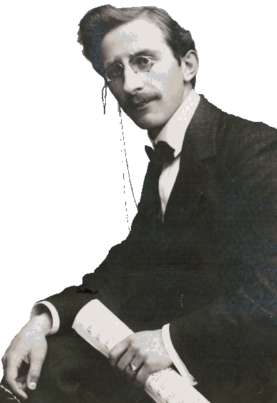 Papa Fraunfelder in 1922 holding sheet music Papa Fraunfelder in 1922 holding sheet music